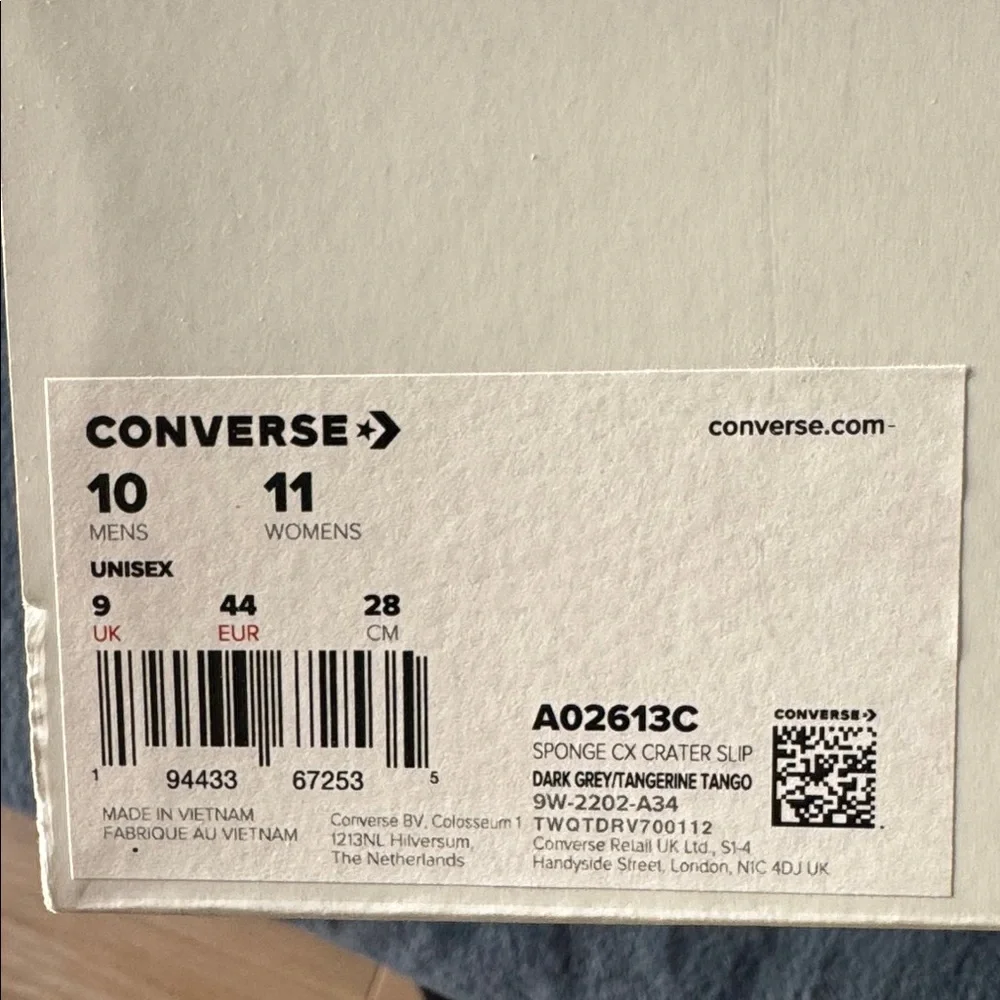 Converse Dark Gray and Tangerine Sneakers - Picture 2 of 4